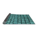 Thickness of Patterned Turquoise Green Rug, pat780lblu