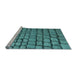 Sideview of Machine Washable Transitional Turquoise Green Rug, wshpat780lblu