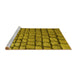 Sideview of Machine Washable Transitional Yellow Rug, wshpat780yw