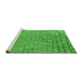 Sideview of Machine Washable Transitional Neon Green Rug, wshpat781grn