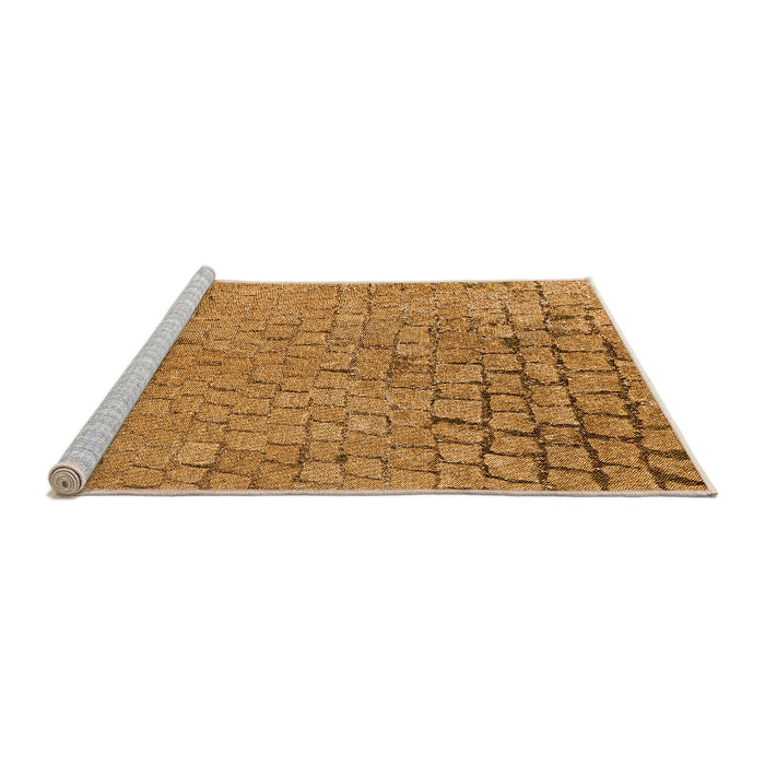 Sideview of Machine Washable Transitional Dark Orange Rug, wshpat781org
