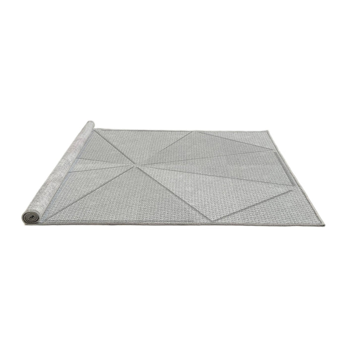 Sideview of Machine Washable Transitional Dark Gray Rug, wshpat782gry