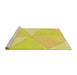 Sideview of Machine Washable Transitional Yellow Rug, wshpat782yw