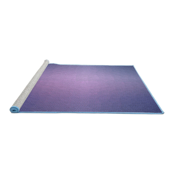 Sideview of Machine Washable Transitional Deep Periwinkle Purple Rug, wshpat783blu