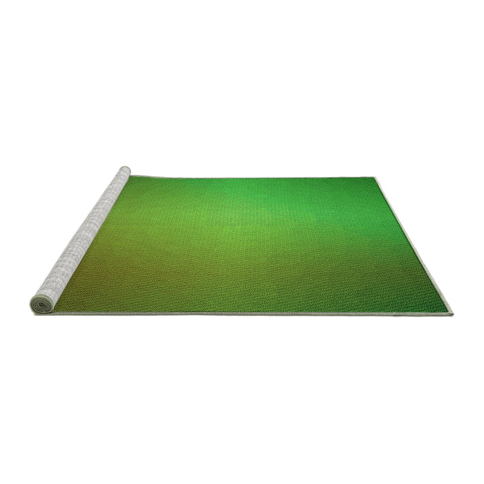 Sideview of Machine Washable Transitional Seaweed Green Rug, wshpat783grn
