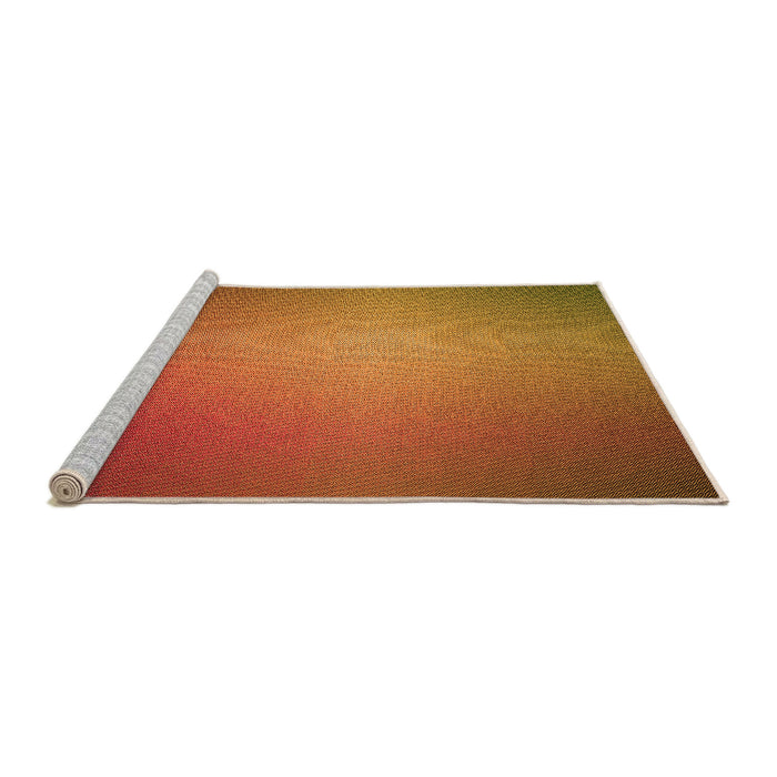Sideview of Machine Washable Transitional Neon Orange Rug, wshpat783org