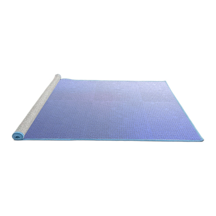 Sideview of Machine Washable Transitional Jeans Blue Rug, wshpat784blu