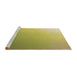 Sideview of Machine Washable Transitional Dark Yellow Green Rug, wshpat784brn