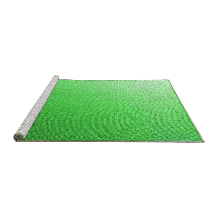 Sideview of Machine Washable Transitional Neon Green Rug, wshpat784grn