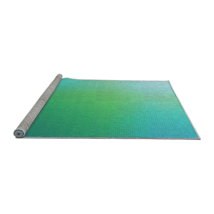 Sideview of Machine Washable Transitional Medium Spring Green Rug, wshpat784lblu