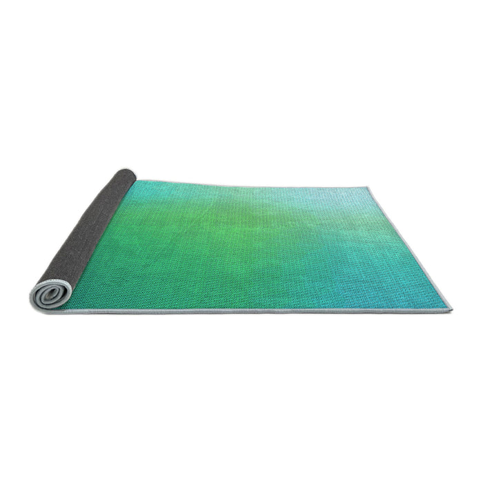 Thickness of Patterned Medium Spring Green Rug, pat784lblu