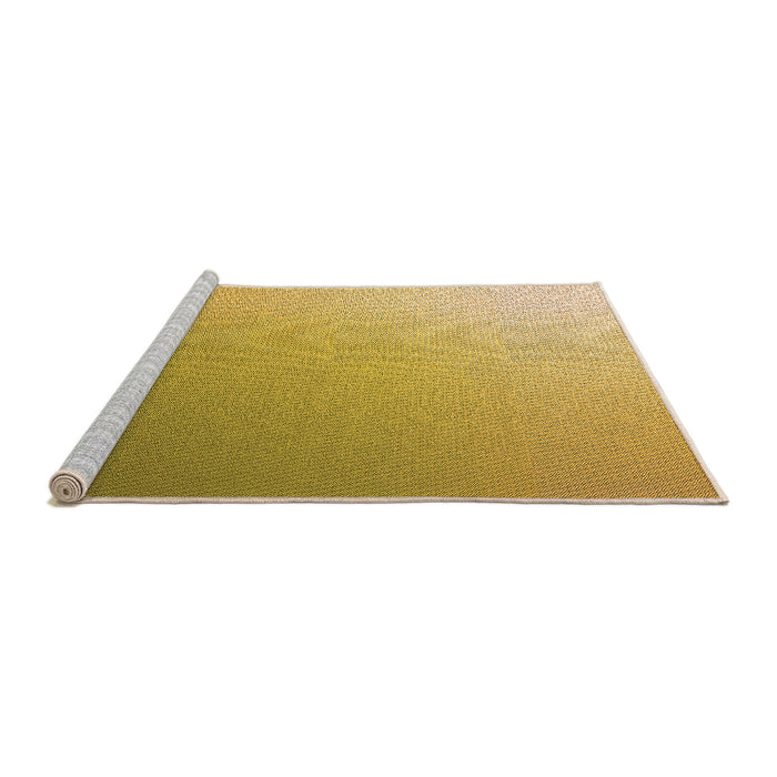 Sideview of Machine Washable Transitional Saffron Yellow Rug, wshpat784org