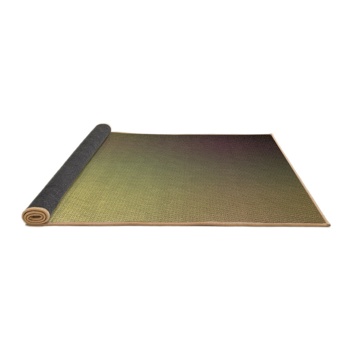 Thickness of Patterned Metallic Gold Rug, pat787brn