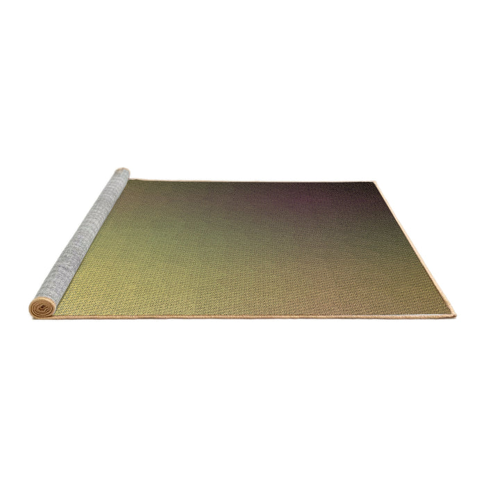Sideview of Machine Washable Transitional Metallic Gold Rug, wshpat787brn