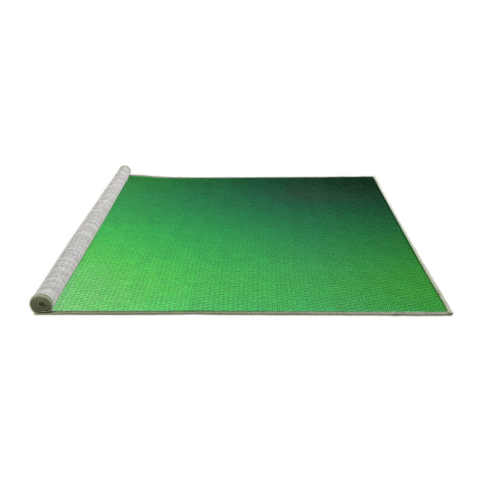 Sideview of Machine Washable Transitional Neon Green Rug, wshpat787grn