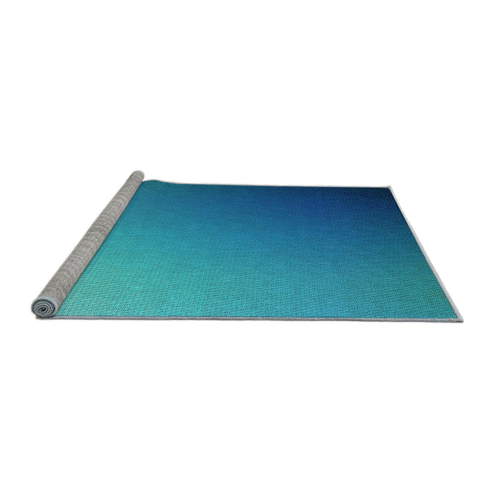 Sideview of Machine Washable Transitional Blue Rug, wshpat787lblu