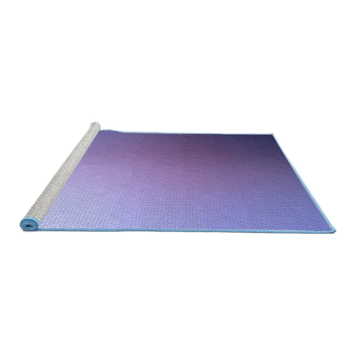 Sideview of Machine Washable Transitional Amethyst Purple Rug, wshpat789blu