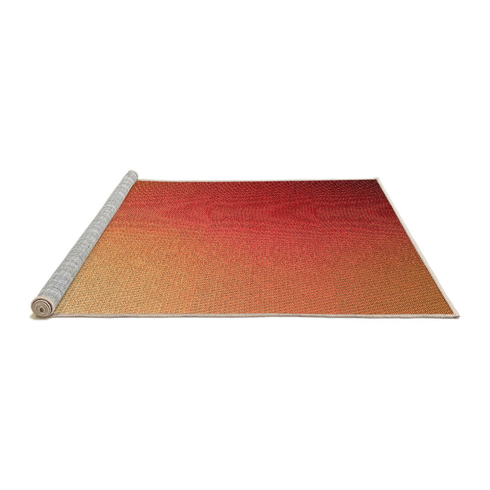 Sideview of Machine Washable Transitional Orange Rug, wshpat789org