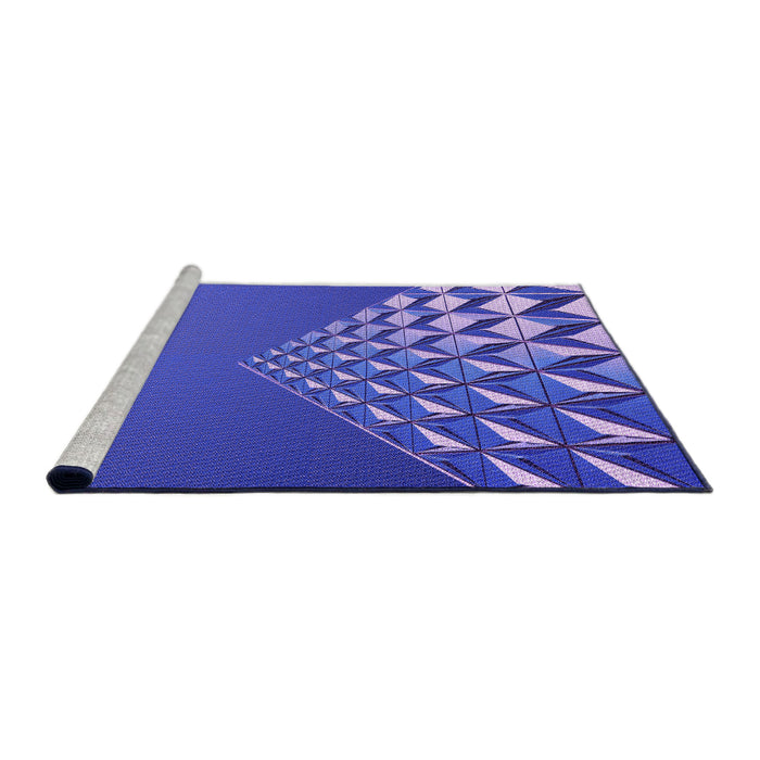 Machine Washable Transitional Light Slate Blue Rug in a Bedroom, wshpat79pur