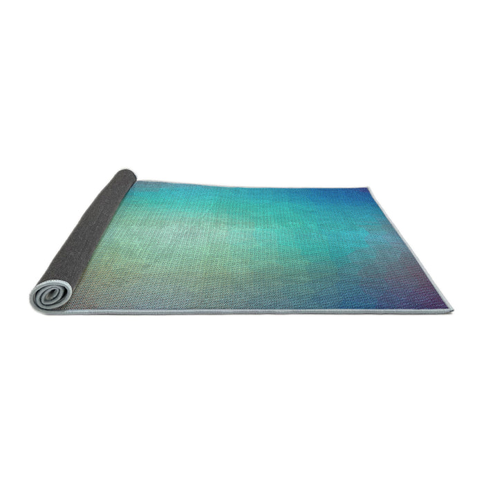 Thickness of Patterned Steel Blue Rug, pat790lblu