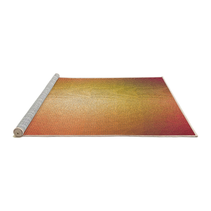 Sideview of Machine Washable Transitional Orange Rug, wshpat790org