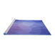 Sideview of Machine Washable Transitional Light Slate Blue Rug, wshpat791blu