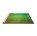 Sideview of Machine Washable Transitional Seaweed Green Rug, wshpat791grn