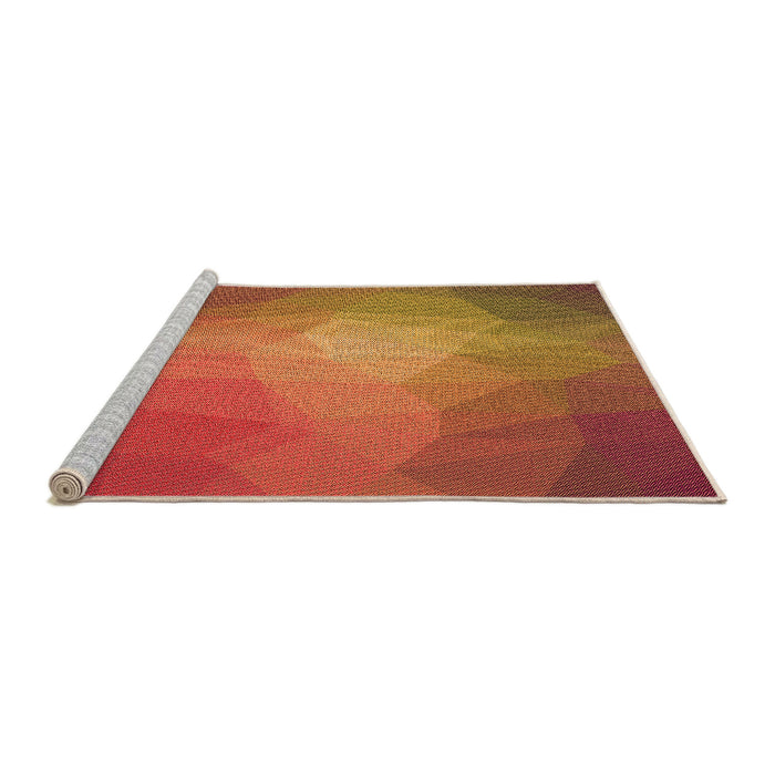 Sideview of Machine Washable Transitional Orange Rug, wshpat791org