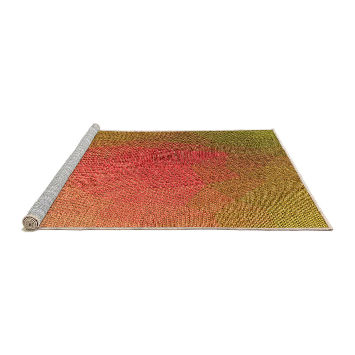Sideview of Machine Washable Transitional Orange Rug, wshpat792org