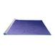 Sideview of Machine Washable Transitional Light Slate Blue Rug, wshpat793blu