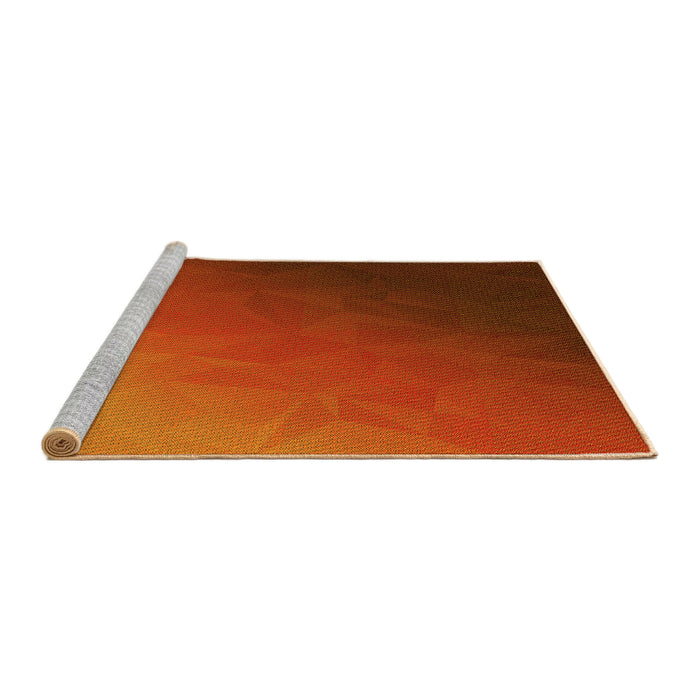 Sideview of Machine Washable Transitional Orange Red Orange Rug, wshpat793yw