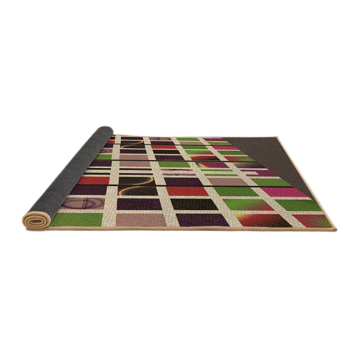 Thickness of Patterned Brown Green Rug, pat794brn