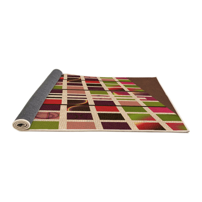 Thickness of Patterned Fire Brick Red Rug, pat794org