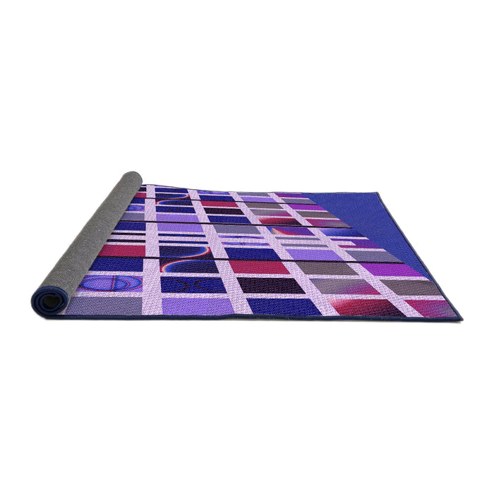 Thickness of Patterned Bright Purple Rug, pat794pur