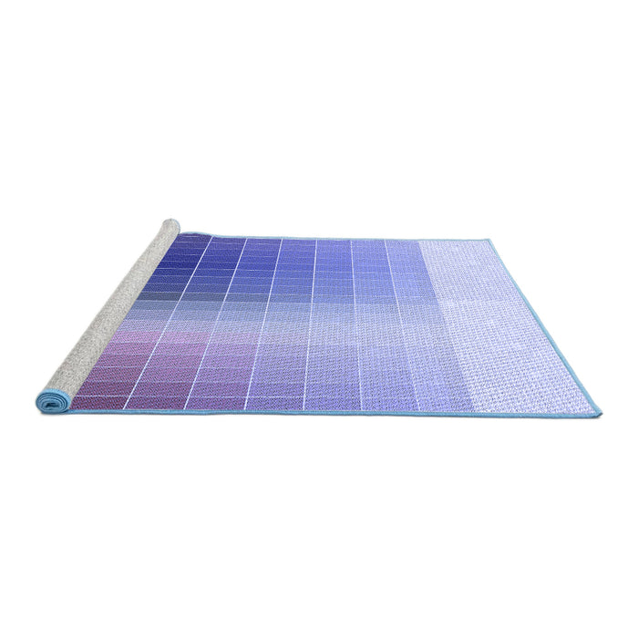 Sideview of Machine Washable Transitional Periwinkle Purple Rug, wshpat795blu