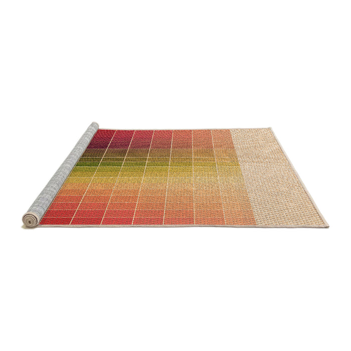 Sideview of Machine Washable Transitional Orange Rug, wshpat795org