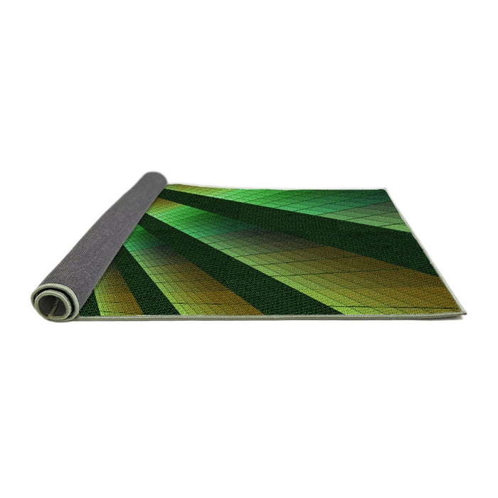 Thickness of Patterned Dark Lime Green Rug, pat796grn