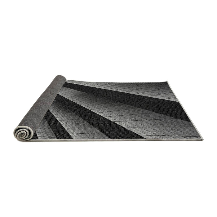 Thickness of Patterned Charcoal Black Rug, pat796gry