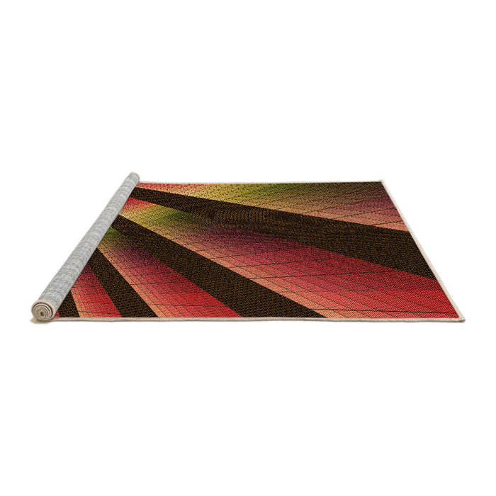 Sideview of Machine Washable Transitional Maroon Red Rug, wshpat796org
