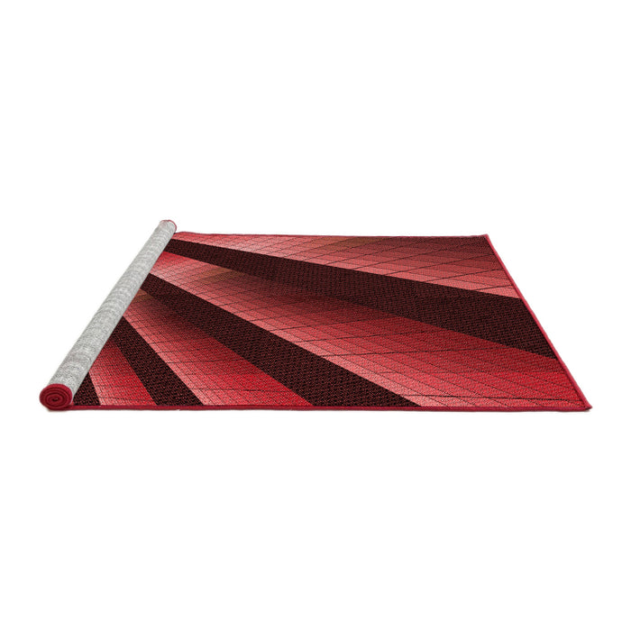 Sideview of Machine Washable Transitional Red Rug, wshpat796rd
