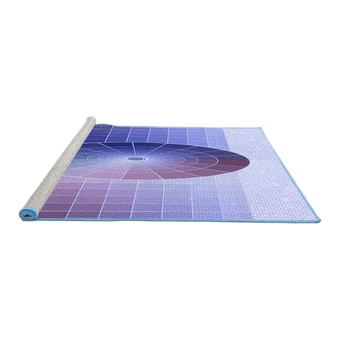 Sideview of Machine Washable Transitional Periwinkle Purple Rug, wshpat797blu