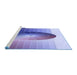 Sideview of Machine Washable Transitional Periwinkle Purple Rug, wshpat797blu