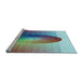 Sideview of Machine Washable Transitional Aquamarine Green Rug, wshpat797lblu