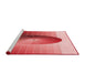 Sideview of Machine Washable Transitional Pink Rug, wshpat797rd