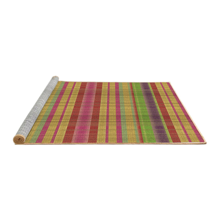 Sideview of Machine Washable Transitional Red Rug, wshpat799brn