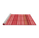 Sideview of Machine Washable Transitional Red Rug, wshpat799rd