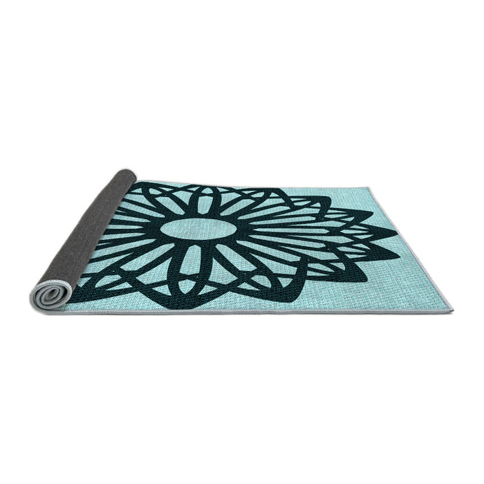 Thickness of Patterned Deep-Sea Blue Rug, pat8lblu
