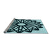 Sideview of Machine Washable Transitional Deep-Sea Blue Rug, wshpat8lblu