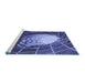 Sideview of Machine Washable Transitional Light Slate Blue Rug, wshpat80blu