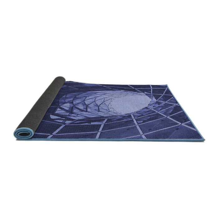 Thickness of Patterned Light Slate Blue Rug, pat80blu